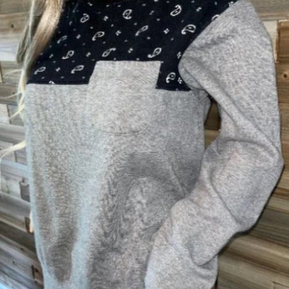 On the Byas Paisley Crewneck Sweater - Picture 3 of 5